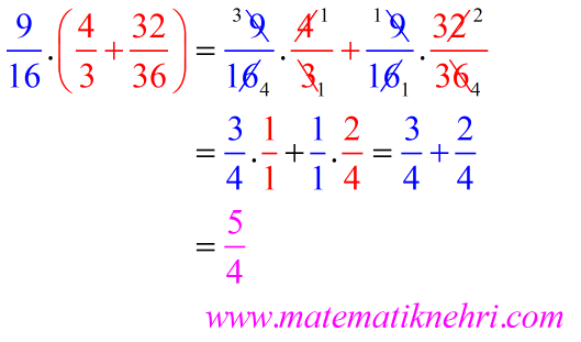 çarpam işleminin dağılma özelliği matematiknehri.com